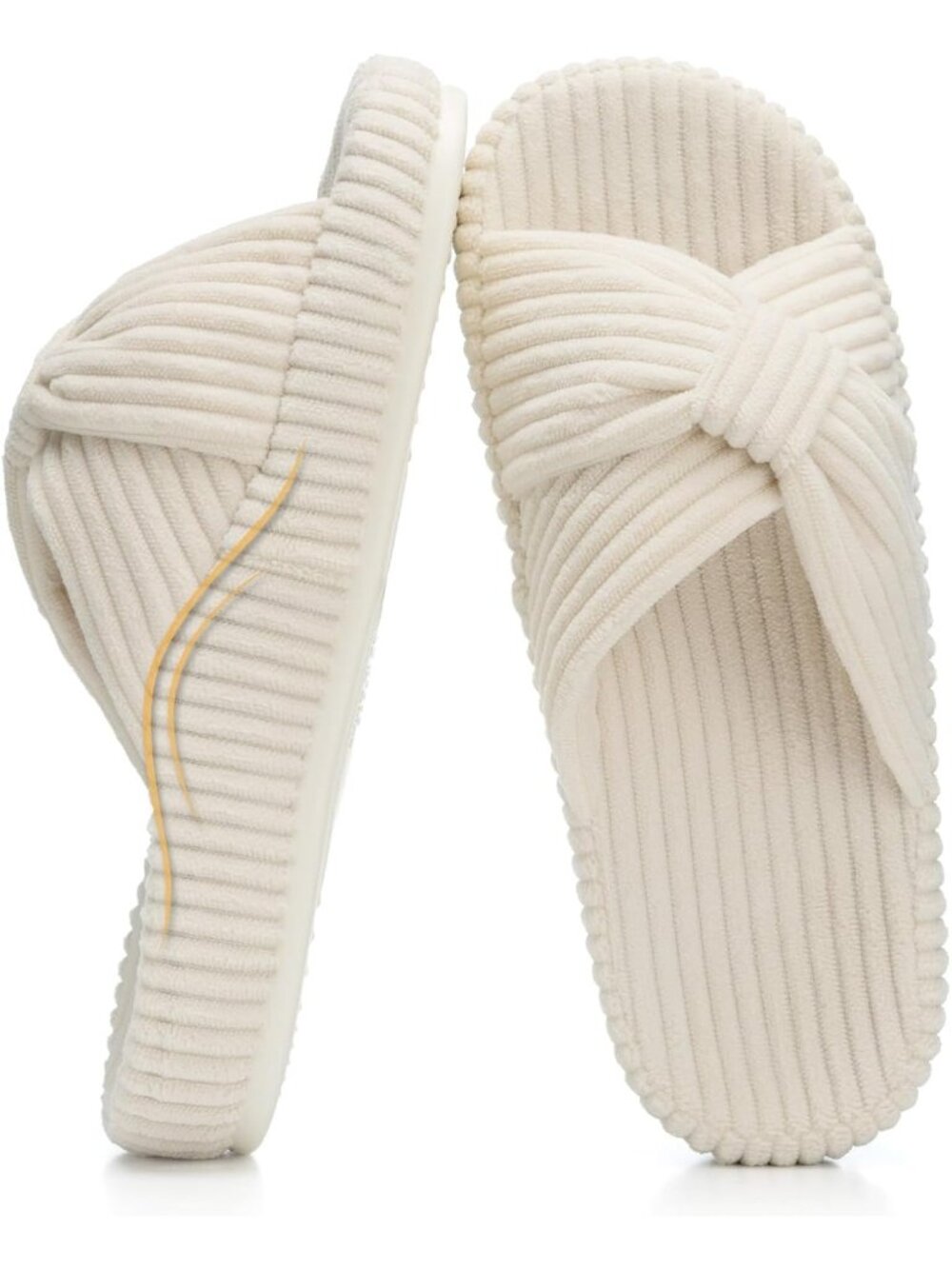 Women's Beige Orthopaedic Arch Support Slippers Memory Foam House Casual